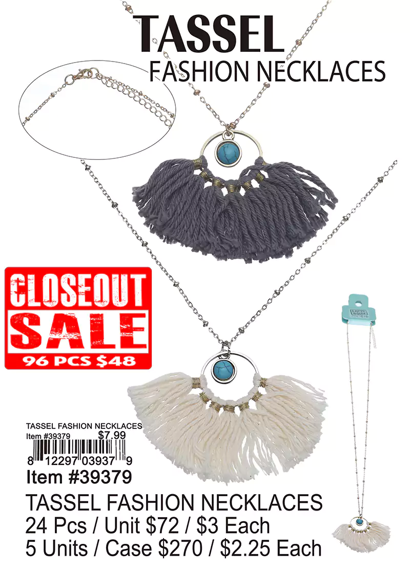 Tassel Fashion Neckalces - Closeout 96 Pcs.